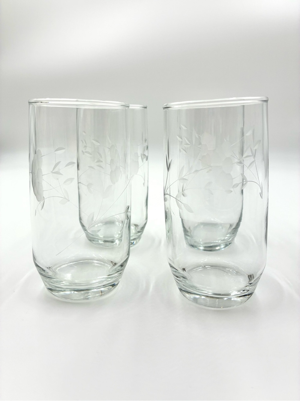 Princess House Heritage  #460 Crystal Flat Tumbler Glasses Set of 4 Vintage 5"